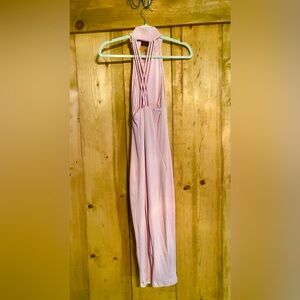 bebe Pink Halter Midi Dress